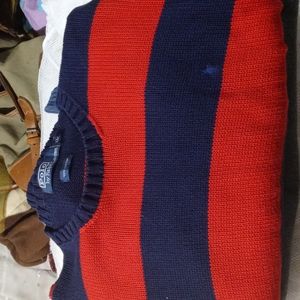 mens red n blue polo sweater